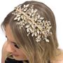 Gold Crystal Side Headpiece, thumbnail 1 of 7