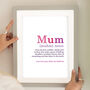 Personalised Dictionary Style Mother's Day Print, thumbnail 1 of 3