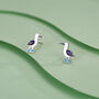 Sterling Silver Blue Footed Booby Stud Earrings, thumbnail 6 of 11