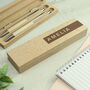 Personalised Wooden Pen And Pencil Set Gift, thumbnail 4 of 4