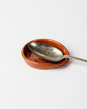Handmade Ceramic Orange Spoon Rest Or Tea Bag Holder, 2 of 2