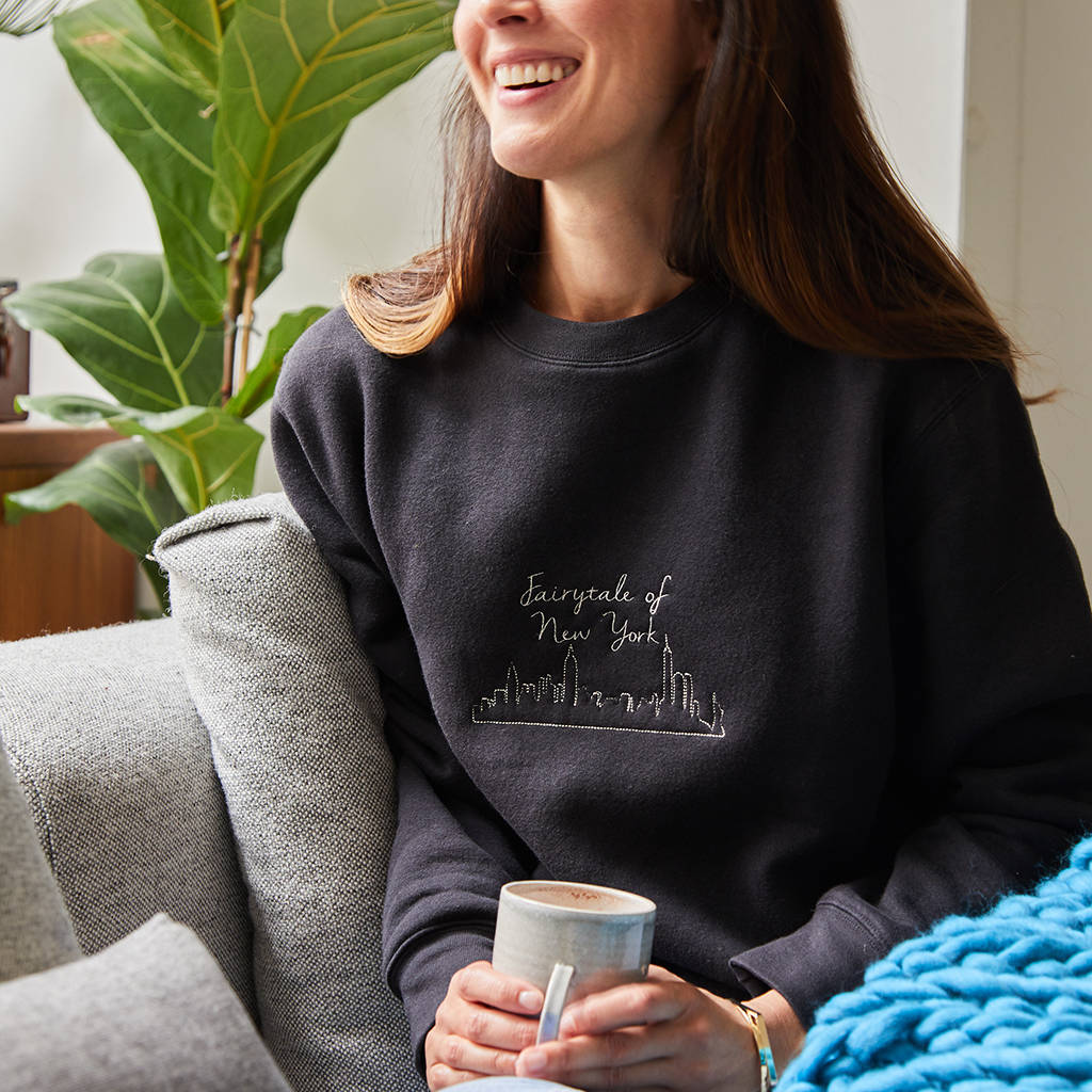 Personalised Fairytale Of New York Embroidered Jumper, 1 of 2