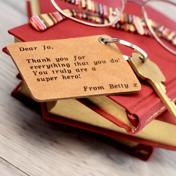 Personalised Letter Leather Key Ring, 3 of 5