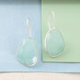 Aqua Chalcedony Rose Gold Plated Silver Drop Earrings, thumbnail 3 of 4