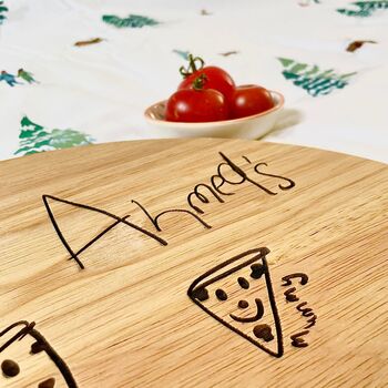 Personalised Wooden Pizza Board With Child's Drawing, 7 of 8