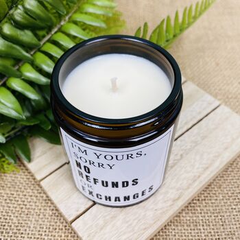 No Refunds Or Exchanges Valentines Candle, 2 of 4