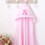 Personalised Baby Pink Hooded Towel With Monogram, thumbnail 3 of 5