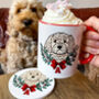 Personalised Christmas Wreath Dog Lover Mug, thumbnail 1 of 12
