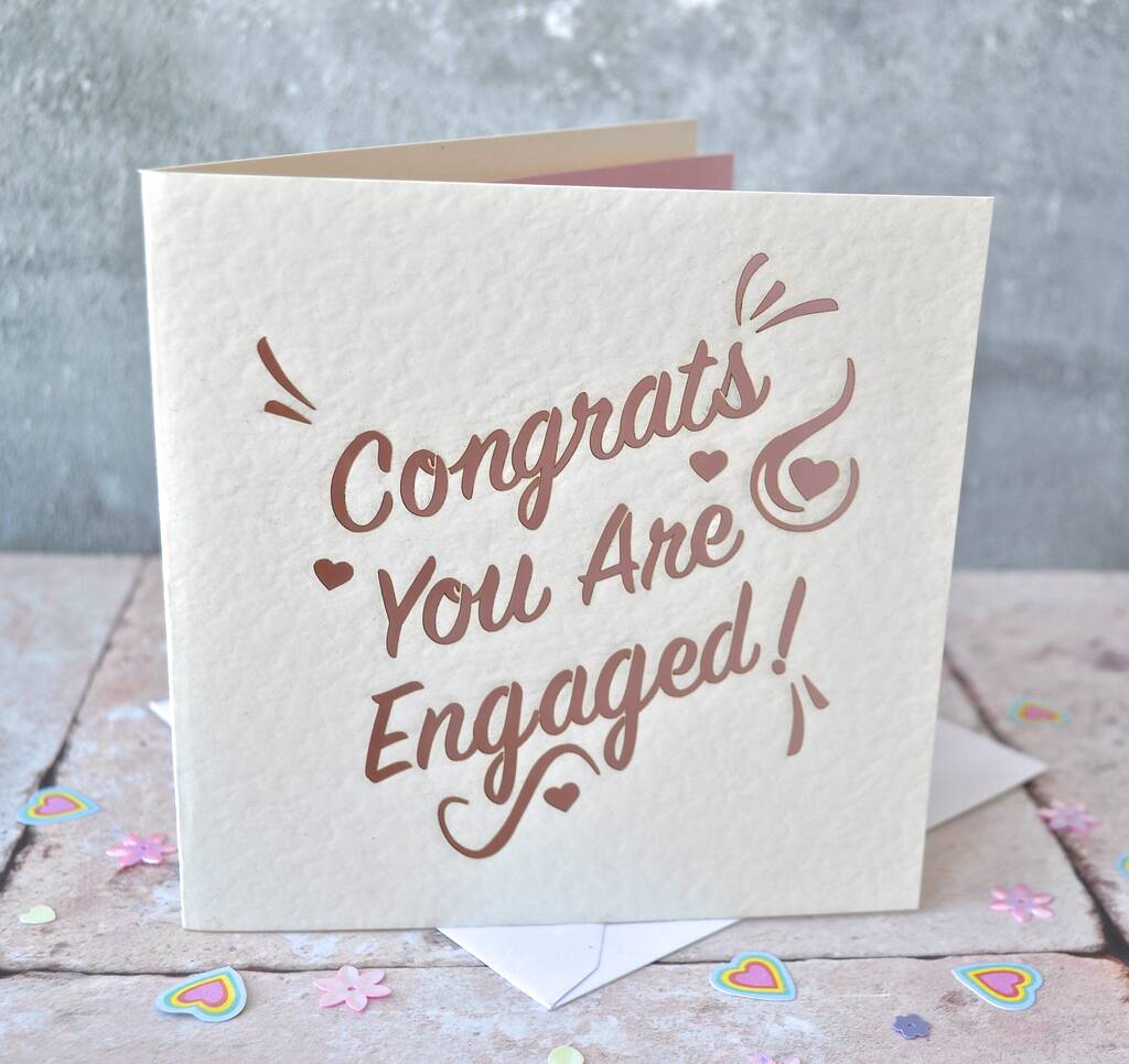 Laser Cut 'Congrats You Are Engaged' Card By Sweet Pea Design ...