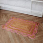 Scallop Jute Mat Rug In Pink, thumbnail 1 of 6