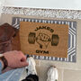 Personalised Home Gym Doormat Gift For His Garage Or Man Cave, thumbnail 1 of 2