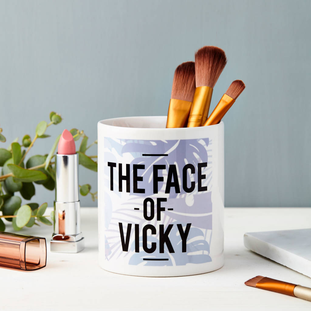 Personalised Tropical Palm Make Up Brush Holder By Tillie Mint Loves