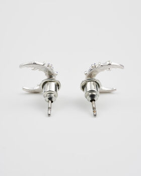 Silver Nightshade Moon Stud Earrings, 4 of 7