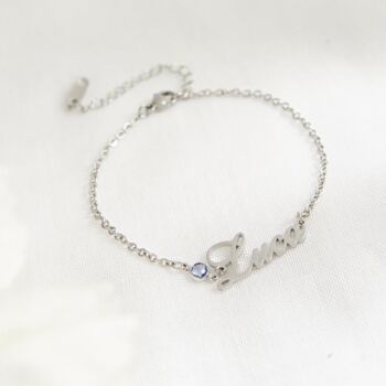 Personalised Name And Gemstone Bracelet, 2 of 6