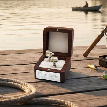 Personalised Fishing Reel Cufflinks, 3 of 10