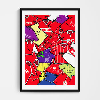Bristol City Football Shirt Mash Up Print, 2 of 3