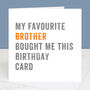 Personalised From Your Brother Birthday Card, thumbnail 2 of 4