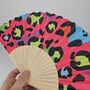 Handheld Rainbow Leopard Folding Fan, thumbnail 1 of 3