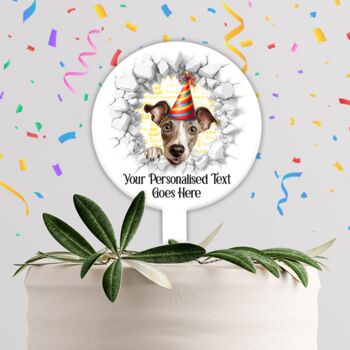 Personalised Greyhound Birthday Break Through Dog, 4 of 8