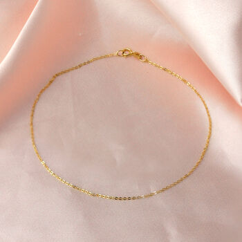 9ct Solid Gold Trace Anklet, 6 of 7