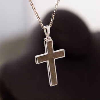 Cross Cremation Ashes Memorial Necklace, 2 of 7