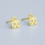 Sterling Silver Gold Colour Christmas Stud Earrings, thumbnail 5 of 7