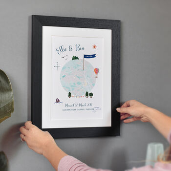 Personalised Wedding Location Map Print, 2 of 2