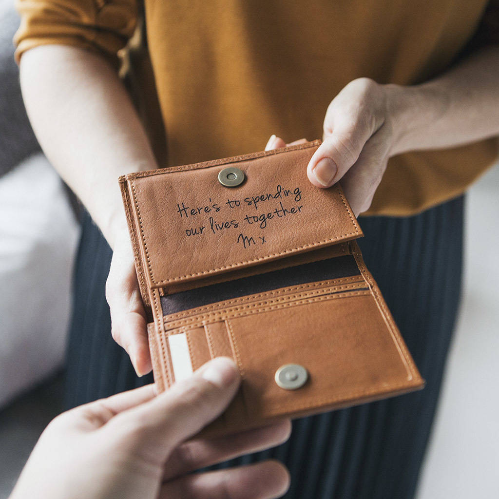 Personalised Men's Leather Wallet With Coin Pocket By NV London