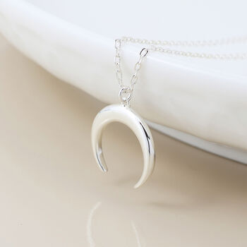 Personalised Sterling Silver Crescent Moon Pendant Necklace, 5 of 7