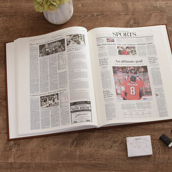 Alabama Crimson Tide College Football Personalised Gift Newspaper History Book, 8 of 11