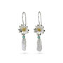 Silver Baroque Pearl And Flower Dangle Earrings, thumbnail 5 of 5