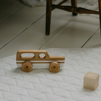 Wooden Toy Car Station Wagon White, 6 of 12