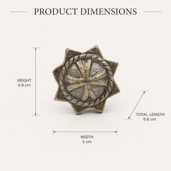 Regal Sun Emblem Brass Cabinet Knob, 4 of 8