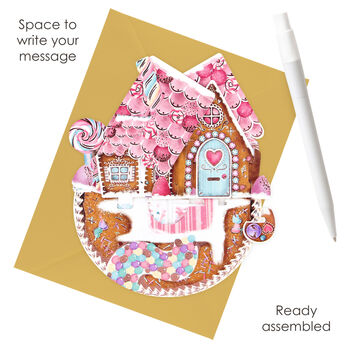 Pop Up 3D Christmas Gingerbread House Greeting Card, 4 of 5