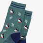 Puffins And Coral Women's Bamboo Ankle Socks Sage Green, thumbnail 2 of 4
