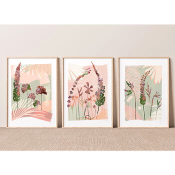Serene Botanical Prints Set Of Three, 4 of 12
