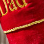 Personalised Luxury Ruby Red Velvet Christmas Stocking, thumbnail 4 of 8