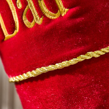 Personalised Luxury Ruby Red Velvet Christmas Stocking, 4 of 8
