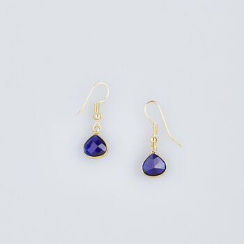 Gold Plated Ruby Red Teardrop Earrings, 5 of 6