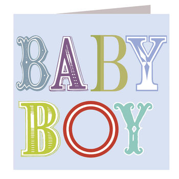 Wordy Baby Boy Card, 3 of 3