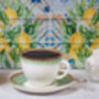 Green Set Of Six Handmade Porcelain Tea Cup With Saucer, thumbnail 6 of 12