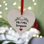 Mr And Mrs Wooden Mistletoe Christmas Tree Decoration, thumbnail 2 of 6