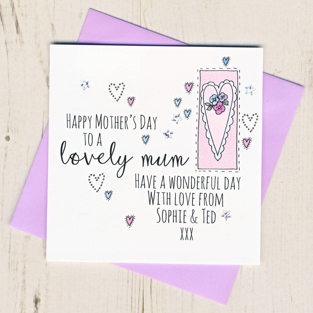 Personalised Flowery Heart Mothers Day Card By Eggbert And Daisy