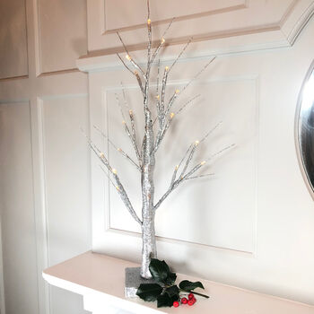 Christmas Silver Sparkle Light Up Tree, 2 of 5