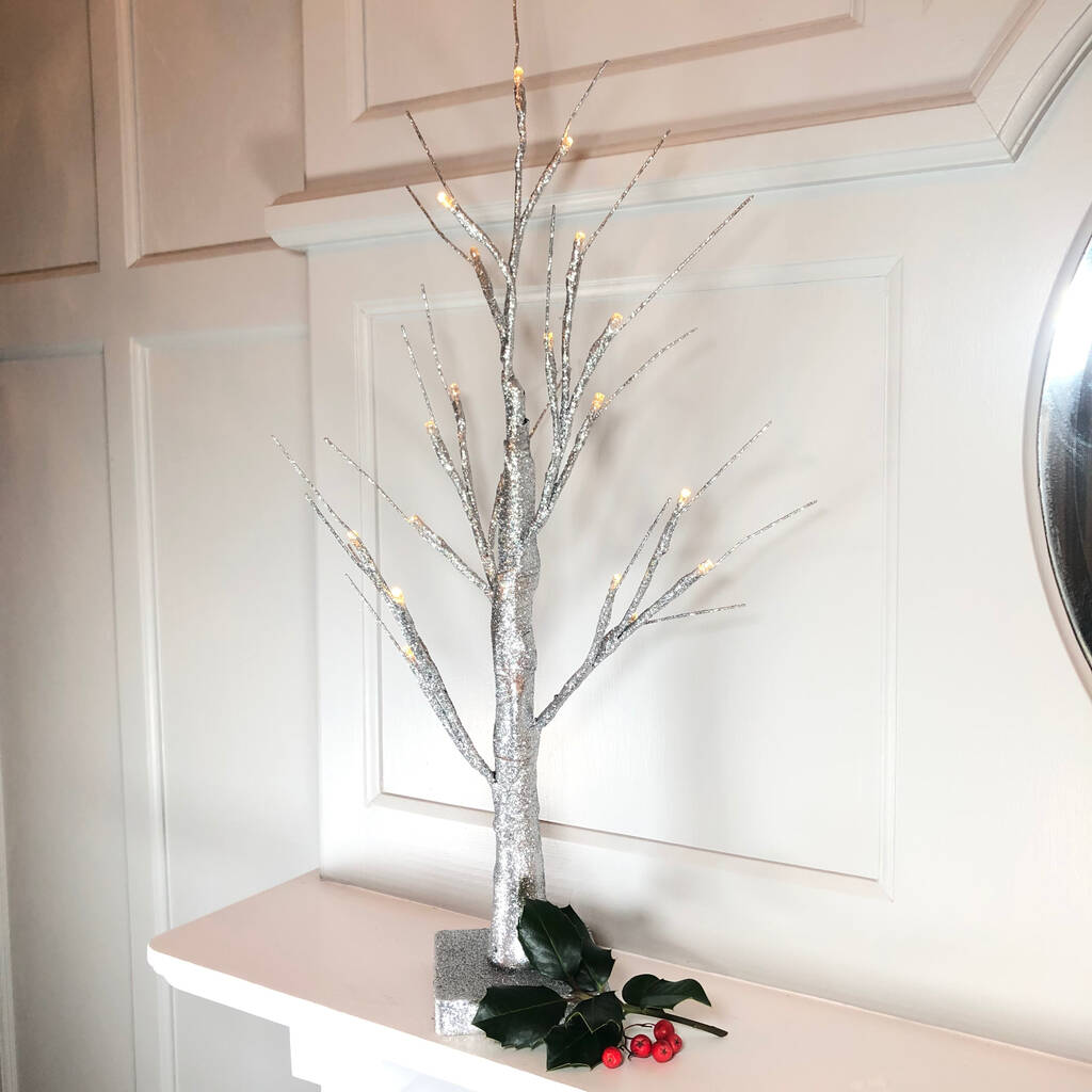 Christmas Silver Sparkle Light Up Tree, 1 of 5