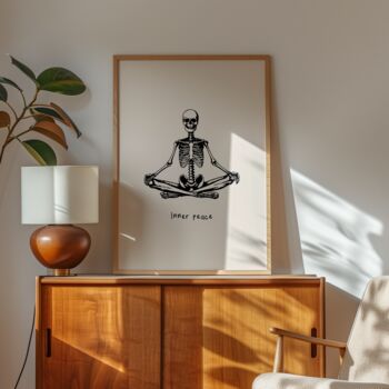 Inner Peace Wall Print | Black And Cream, 2 of 5