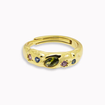Pastel Stone Scatter Adjustable Ring, 2 of 10