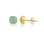 Brooklyn Aqua Chalcedony And Gold Plated Studs, thumbnail 3 of 4