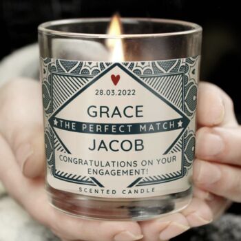 Romantic Personalised The Perfect Match Scented Candle, 2 of 5