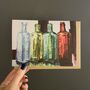 Coloured Glass Bottles Blank Card, thumbnail 1 of 3